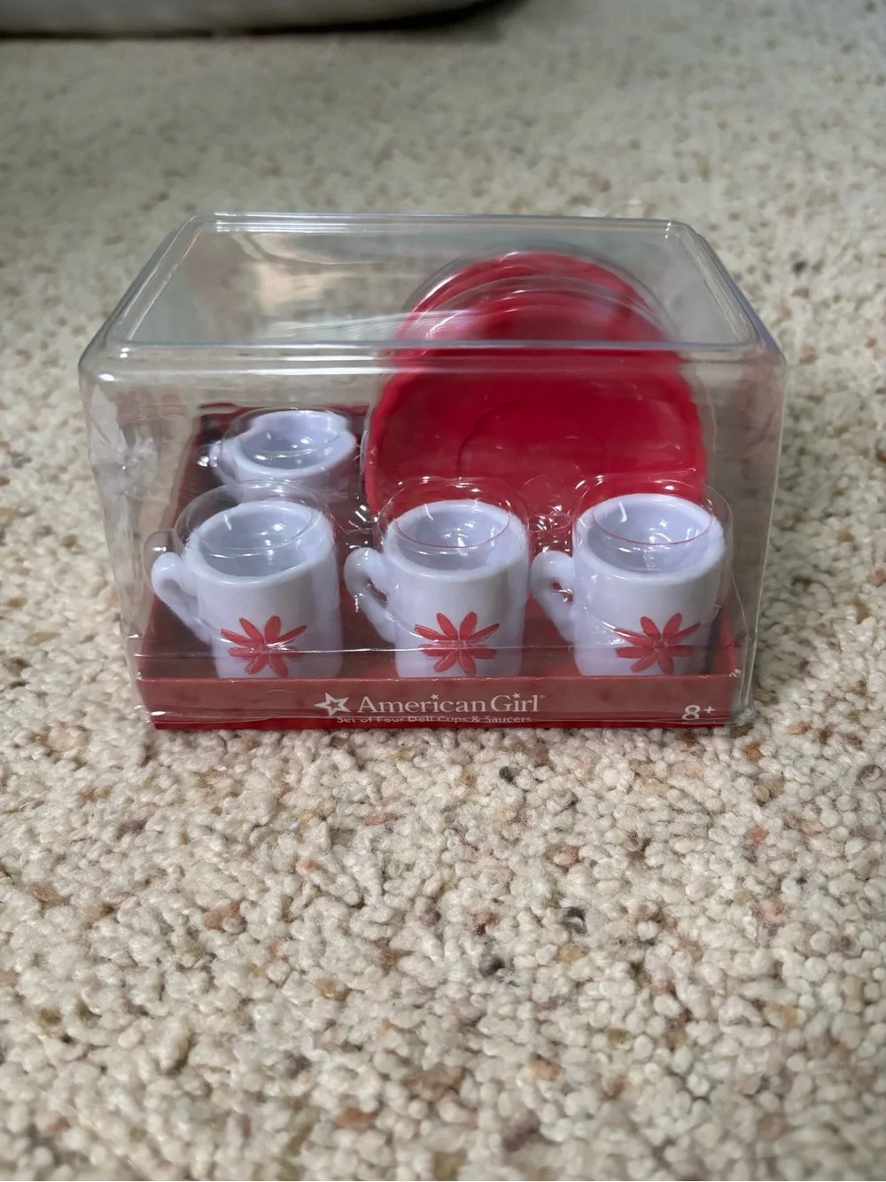 American Girl Doll Set of Four Doll Cups & Saucers